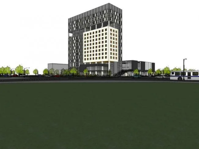 Modern High-Rise Hotel Model in SketchUp