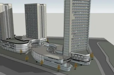 SketchUp Complex Model: Multi-Story Commercial, Residential, Office, and Modern Hotel Design-BIM WORLD
