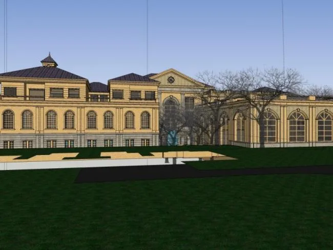 Sketchup Business Model | Multi story Clubhouse, Classical Style