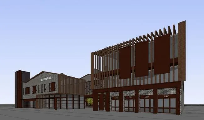 Sketchup Business Model | Multi story Commercial Street, Chinese Style