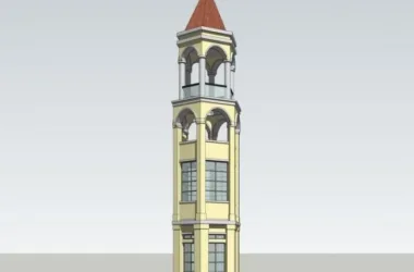 SketchUp Material Models: European Classical Landscape Components Including Tower and Bell Tower-BIM WORLD
