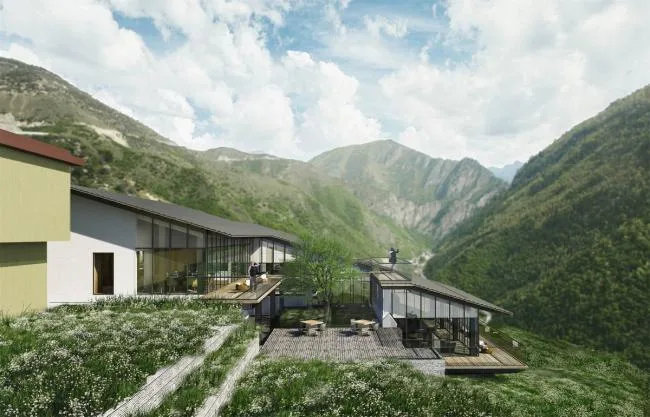 BIM architecture | Adjacent to the canyon, integrated into the settlement: Heizhugou Zen Inn Boutique Hotel Reception Center/Research Building Architectural Design
