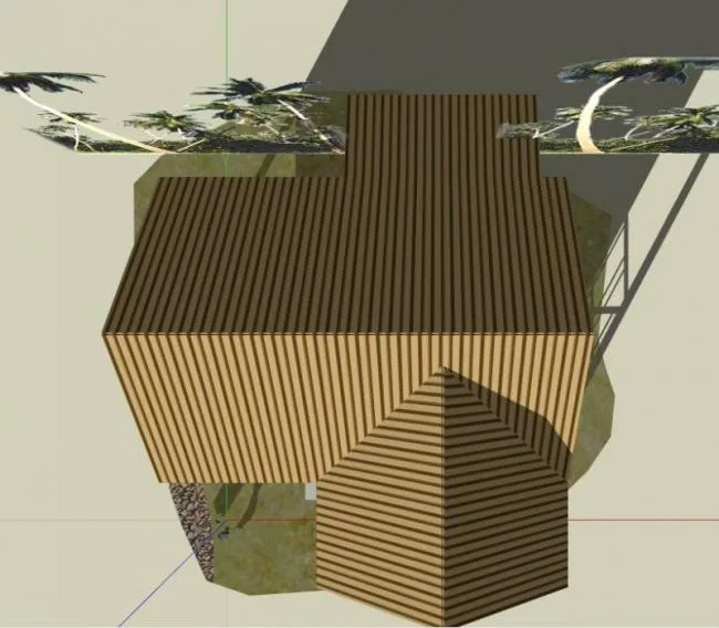 Sketchup Villa Model | Seaside Suspended House Villa, Modern Style