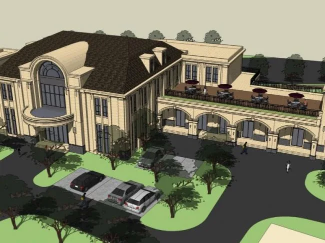 Sketchup Business Model | Multi story Clubhouse, Classical Style