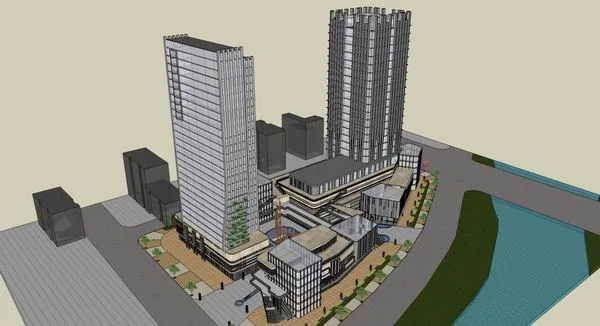 Sketchup Complex Model | Multi story High rise Complex, Office Building, Commercial Hotel, Modern Style