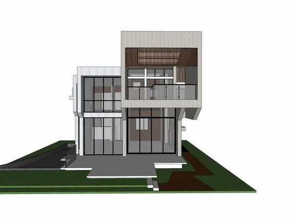 Sketchup Villa Model | Solo Villa, Modern Style