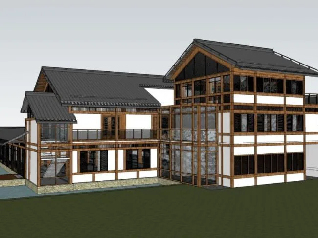 Modern Chinese-Style Solo Villa SketchUp Model