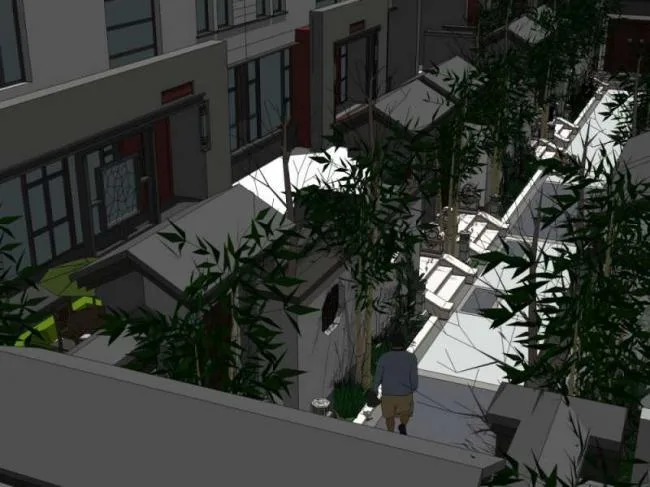 Sketchup Villa Model | Row Villa, Chinese Style