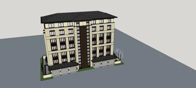 Sketchup Residential Model | Multi story Residence, Apartment, Chinese Style, Residential Building