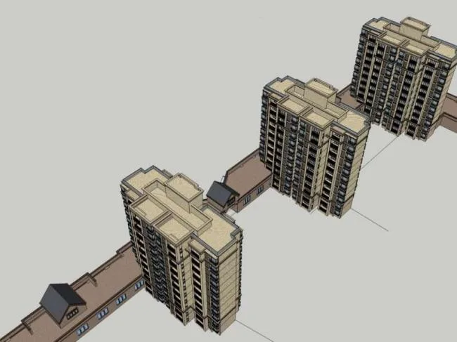 Sketchup Residential Model | Small and High rise Residential Buildings, Ground Floor Commercial Buildings, Residential Buildings, Classical Style