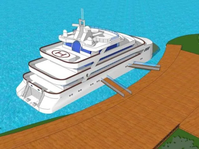Sketchup Landscape Model | Pier Landscape, Waterfront Landscape, Modern Style