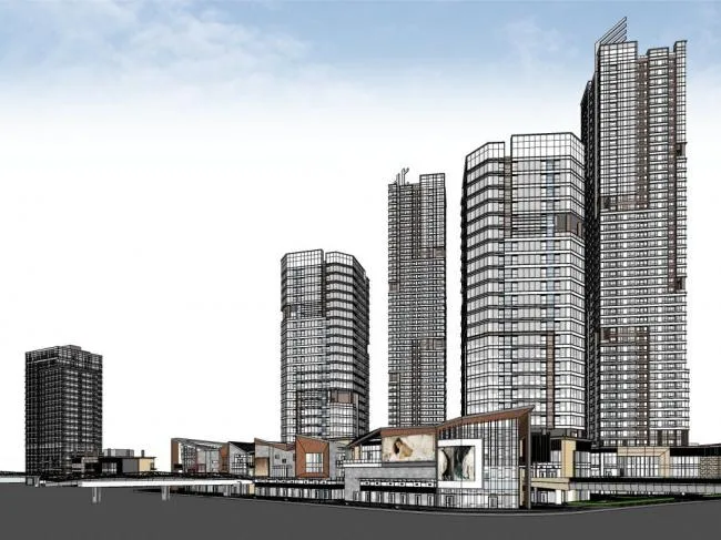 SketchUp Model of a Modern Super High-Rise Commercial Complex with Office and Hotel Spaces