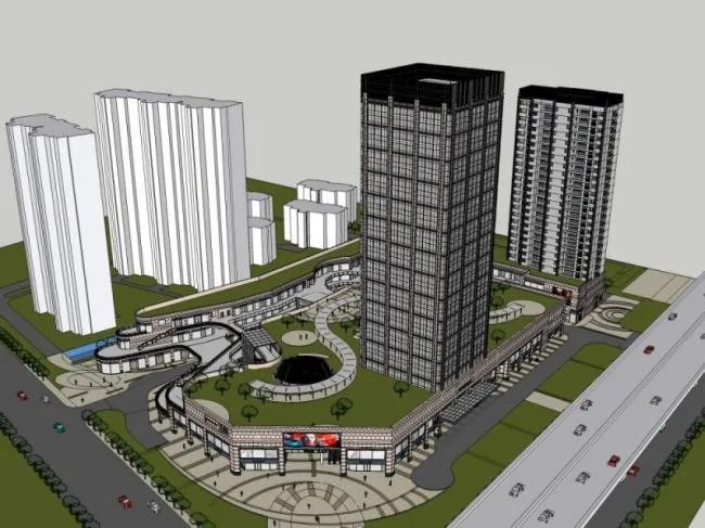 Sketchup Complex Model | Multi story Commercial Complex, Residential, Office, Classical Style