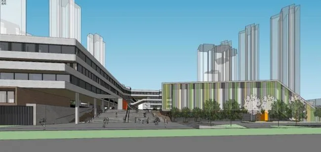 Sketchup School Model | Multi story Elementary School Campus, Educational Architecture, Modern Style