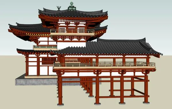 Sketchup Ancient Architecture Model | Multi story East Asian Attic Complex, Chinese Style, Ancient Architecture