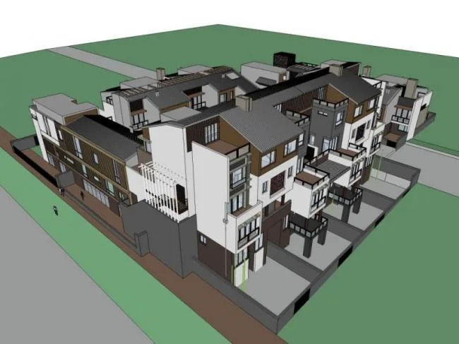 Sketchup Villa Model | Stacked Villa, Modern Style