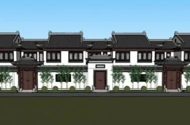 SketchUp Model of a Chinese-Style Courtyard Villa-BIM WORLD