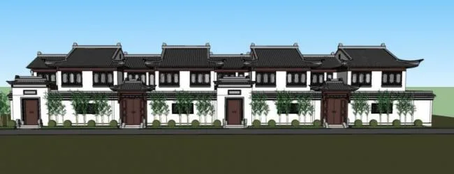 SketchUp Model of a Chinese-Style Courtyard Villa