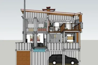 Modern Single-Family Residence Model in SketchUp-BIM WORLD