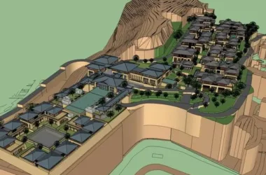 Multi-Story Mountain Hotel Model in Han Tang Chinese Style | SketchUp Design-BIM WORLD