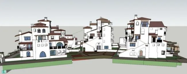Sketchup Villa Model | Villa Cluster, Classical Style, Spanish Style