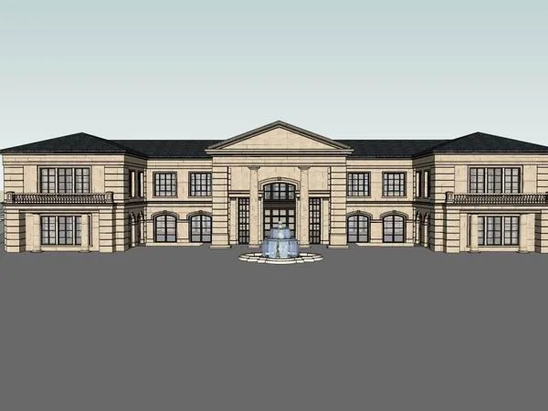 Sketchup Business Model | Multi story Wine Club, Commercial, Classical Style