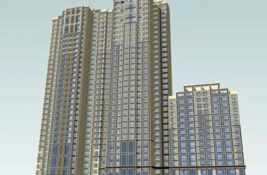 Modern High-Rise Residential Building with Ground Floor Commercial Space | SketchUp Model-BIM WORLD