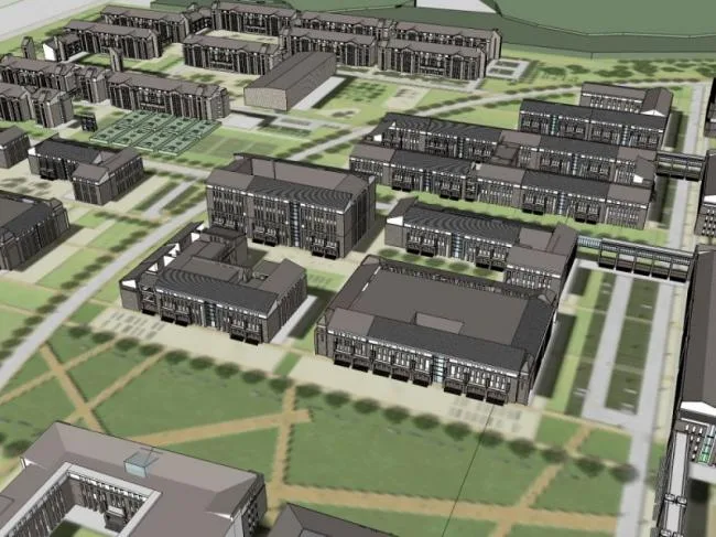 Sketchup School Model | Multi story School, Campus Educational Architecture, Modern Style