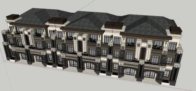 Classical Style Townhouse Villa Model in SketchUp