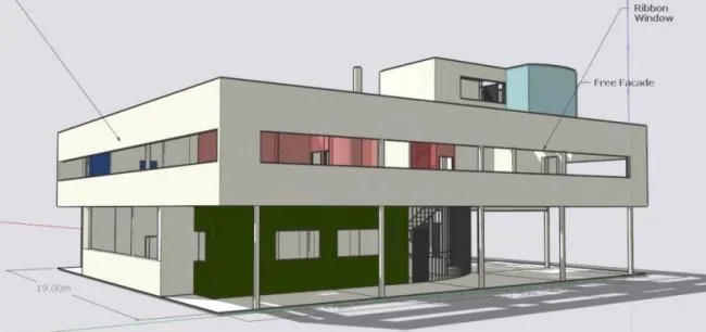 Sketchup Villa Model | Solo Villa, Savoy Villa, Corbusier, Modern Style