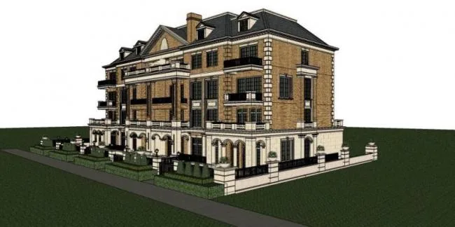 Sketchup Villa Model | Townhouse, Classical Style