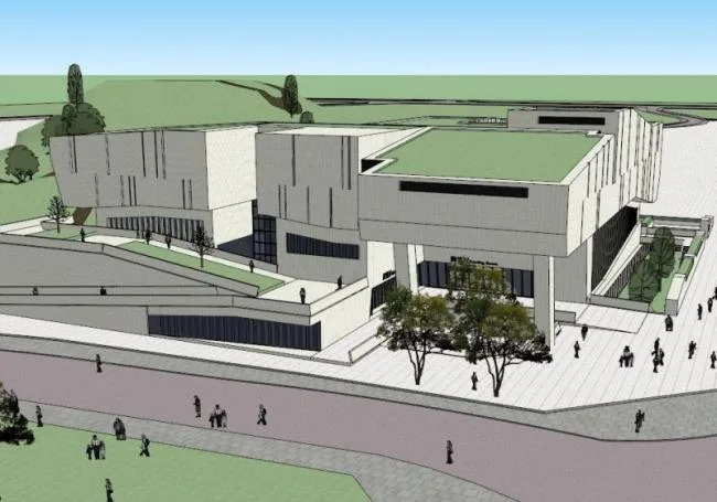 Sketchup Cultural Model | Multi story Archive, Cultural Architecture, Modern Style