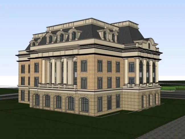 Sketchup Business Model | Multi story Clubhouse, British Style