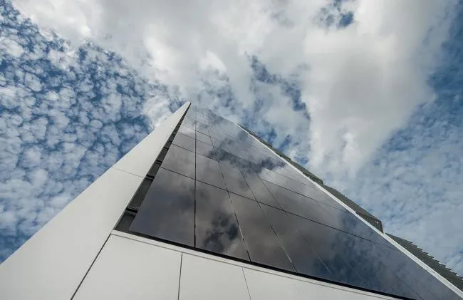 BIM Architecture | Grand Sculpture Under Blue and White Sun Screen: Forti Holding Spa Headquarters and Office Building in Italy/ATIproject