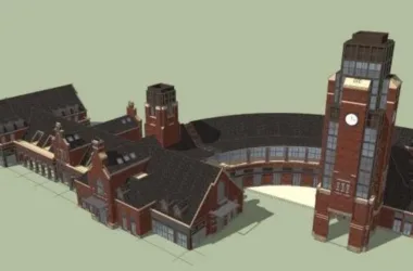 SketchUp Business Model: Multi-Story British Classical Club Entrance Design-BIM WORLD
