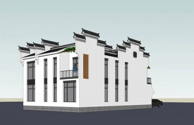 Sketchup Villa Model | Solo Villa, Chinese Style
