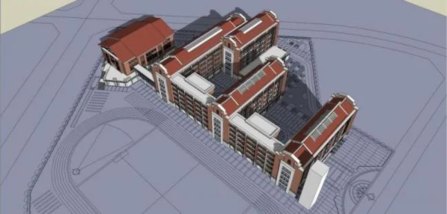 Sketchup School Model | Multi story School Campus, Educational Architecture, Classical Style