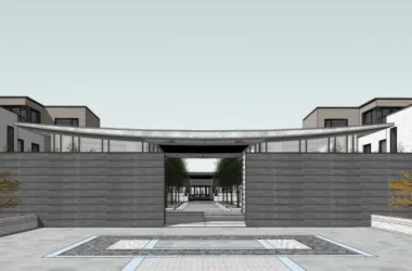 SketchUp Business Model: Multi-Story Commercial Sales Office with Chinese Design Elements-BIM WORLD