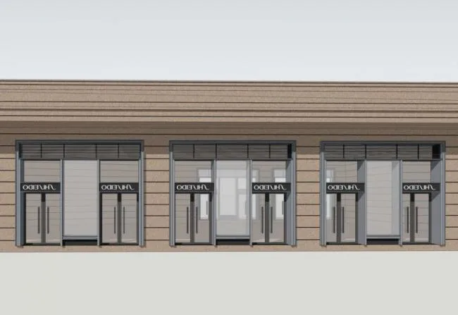 Sketchup Business Model | Multi story commercial podium, modern style