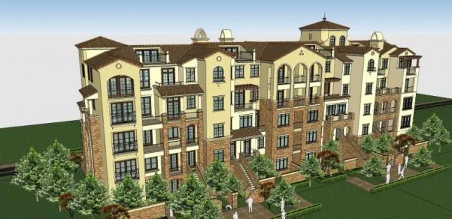 Sketchup Residential Model | Multi story Residence, Spanish Style, Classical Style