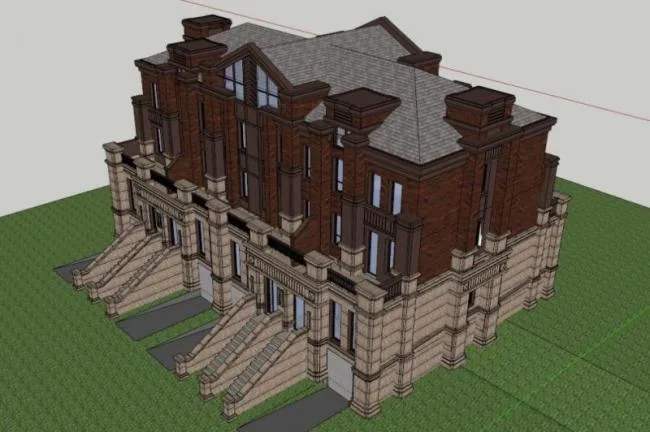 Sketchup Villa Model | Stacked Villa, Western Classical Style
