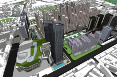SketchUp Complex Model: Multi-Story Modern Commercial Building with Offices and Hotel-BIM WORLD