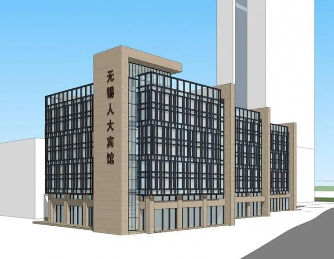 Sketchup Hotel Model | Multi story Business Hotel Guesthouse, Modern Style