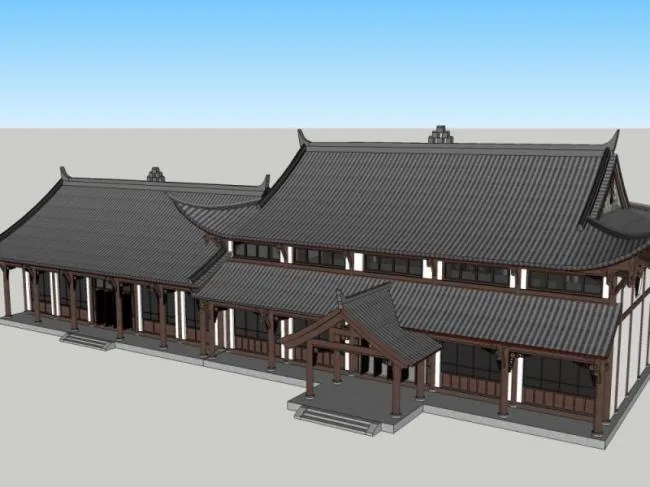 Sketchup Ancient Architecture Model | Multi story Ancient Residential Buildings, Ancient Architecture, Chinese Style