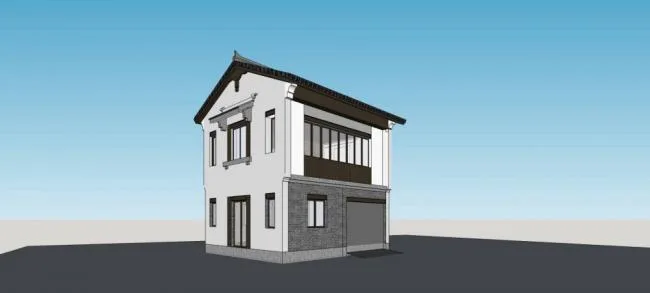 Sketchup Villa Model | Solo Villa, Chinese Style, Multi story, Residential Building