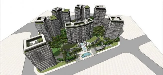 Sketchup Residential Model | Small High Rise Residential Buildings, Modern Style