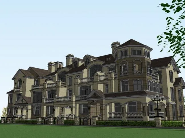 Sketchup Villa Model | Townhouse, Classical Style