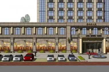 SketchUp Business Model: Multi-Story Classical Style Banquet Hall Design-BIM WORLD