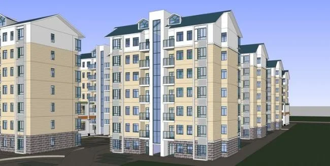 Modern Multi-Story Residential Building with Ground-Floor Commercial Space | SketchUp Model