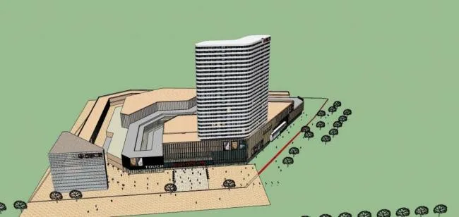 Sketchup Complex Model | Lingshuiwan Wanda Plaza, a mixed use commercial and high-rise complex with modern style